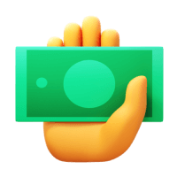 Cash in hand icon